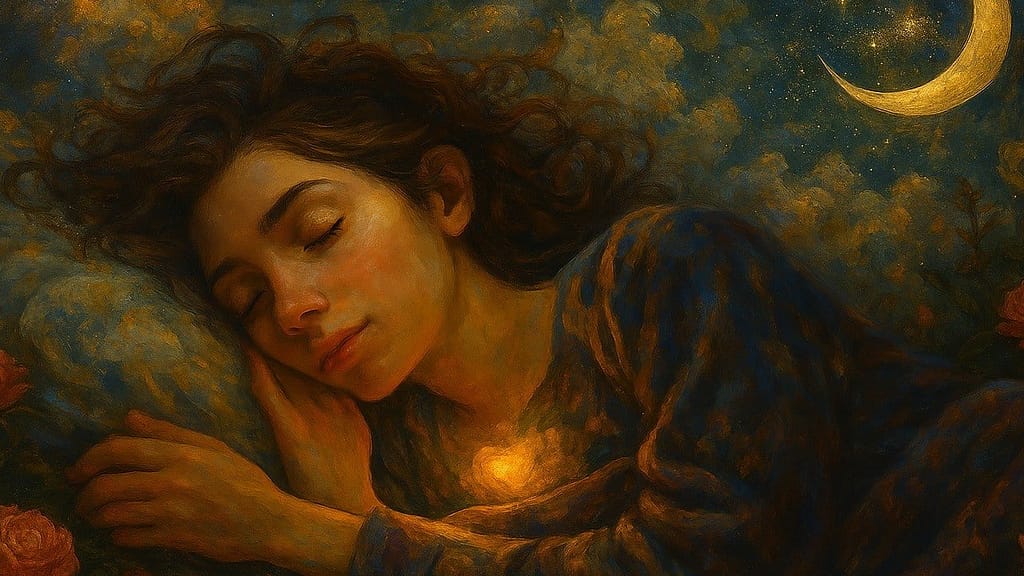 A girl having a good dream