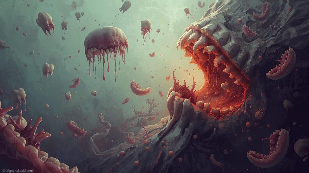 Teeth falling out of mouth