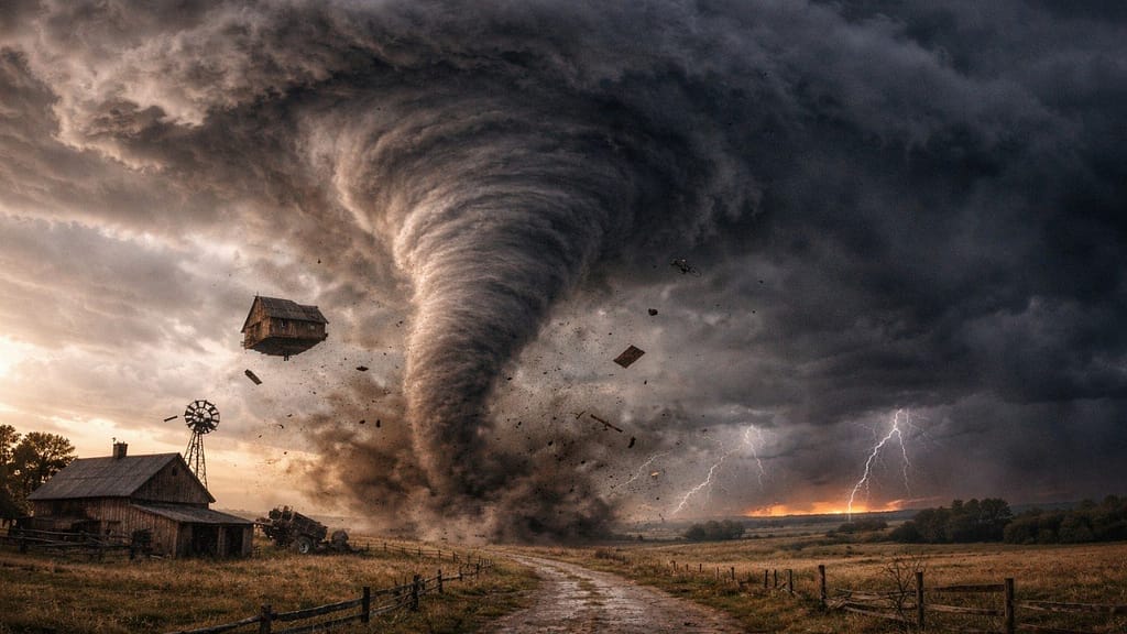 tornado hitting a farm in a dream